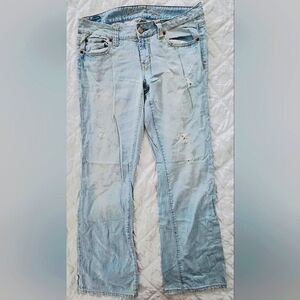 🌟Light Wash American Eagle Distressed Women Blue Jeans🌟